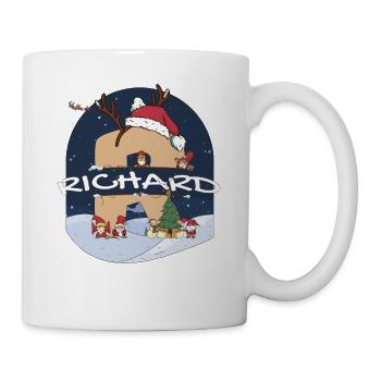 Génial Richard nom w chapeau de père Noël dans le thème de Noël - Mug blanc - blanc - Droite