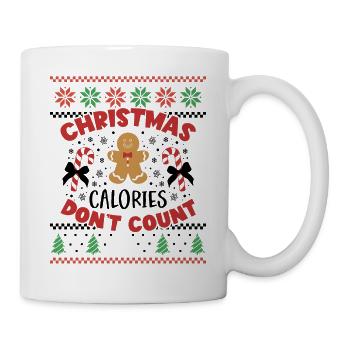 Les calories de Noël ne comptent pas - Noël moche rétro - Mug blanc - blanc - Droite