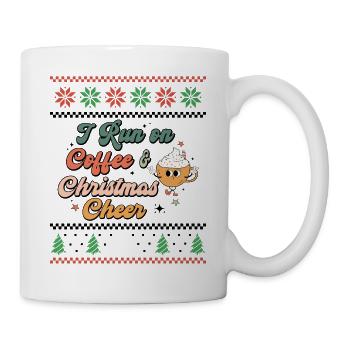 Je cours sur Café & Noël Joie Rétro Laid Noël - Mug blanc - blanc - Droite