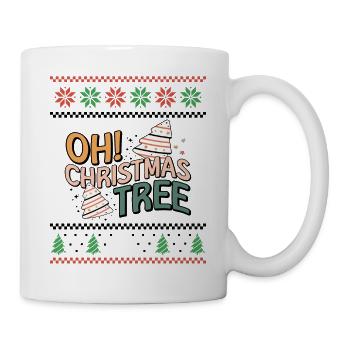 Oh sapin de Noël - Noël moche rétro - Mug blanc - blanc - Droite