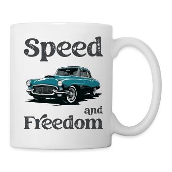 Speed and freedom. A classic car design. - Mug - white - Right