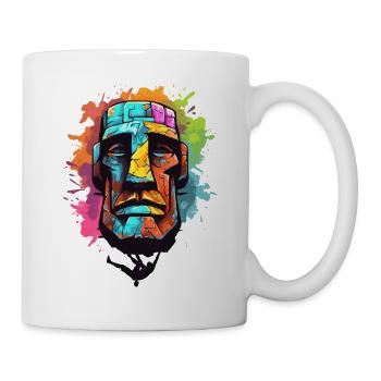 Moai Freeclimbing Artwork Tikki Bouldern Kletterer - Tasse - Weiß - Rechts