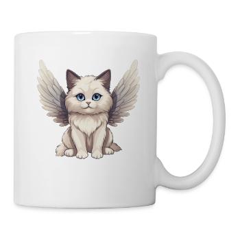 Chat ragdoll mignon comme ange de dessin animé avec des ailes - Mug blanc - blanc - Droite