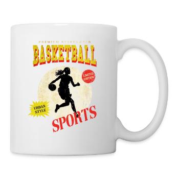 Basket-ball Femme Basketteur Joueur de basket-ball - Mug blanc - blanc - Droite