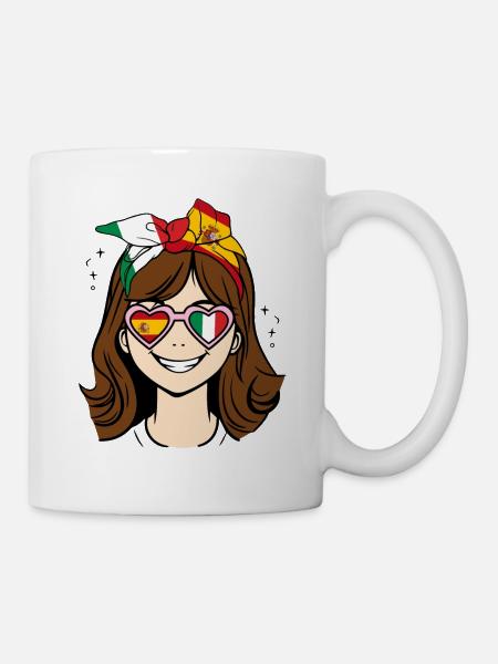 Moitié Italien Moitié Espagnol petite fille, Espagne - Mug blanc - blanc