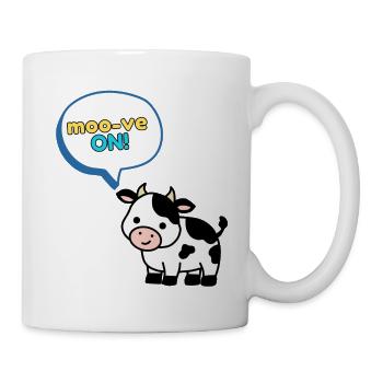 ¡Moo-ve On ! Un entraîneur de vache motivant drôle - Mug blanc - blanc - Droite