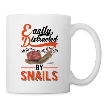 Schnecke Geschenk Weinbergschnecke - Tasse - Weiß - Rechts