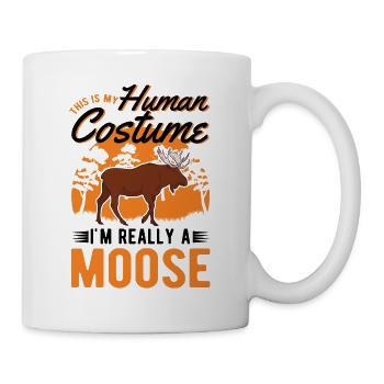 Moose Human Costume Elch Halloween - Tasse - Weiß - Rechts