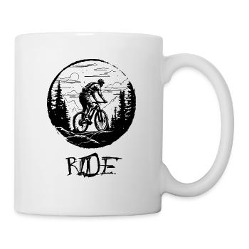 Mit dem Mountainbike unterwegs - Tasse - Weiß - Rechts