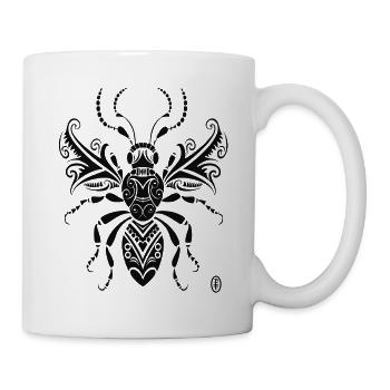 Tribal Tattoo Insekt - Tasse - Weiß - Rechts