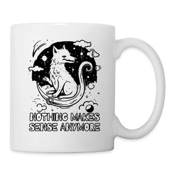 Nichts ergibt mehr Sinn, künstlerischer Wolf - Tasse - Weiß - Rechts
