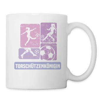 Frauenfußball, Fußball Frauen Soccer Damenfußball - Tasse - Weiß - Rechts