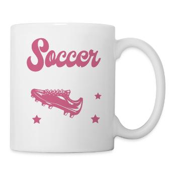 Frauenfußball, Fußball Frauen Soccer Damenfußball - Tasse - Weiß - Rechts