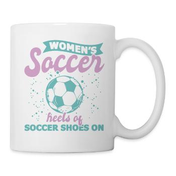 Frauenfußball, Fußball Frauen Soccer Damenfußball - Tasse - Weiß - Rechts