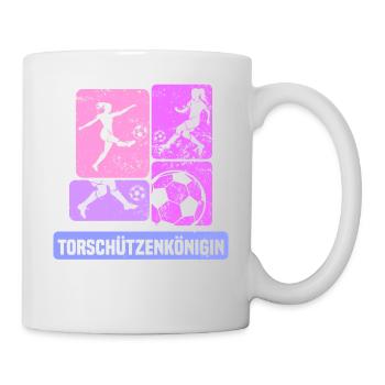 Frauenfußball, Fußball Frauen Soccer Damenfußball - Tasse - Weiß - Rechts