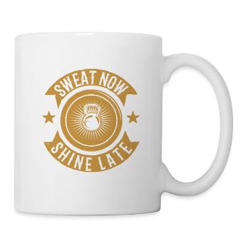 Sweat Now Shine Later Workout Training Weight Lift - Tasse - Weiß - Rechts