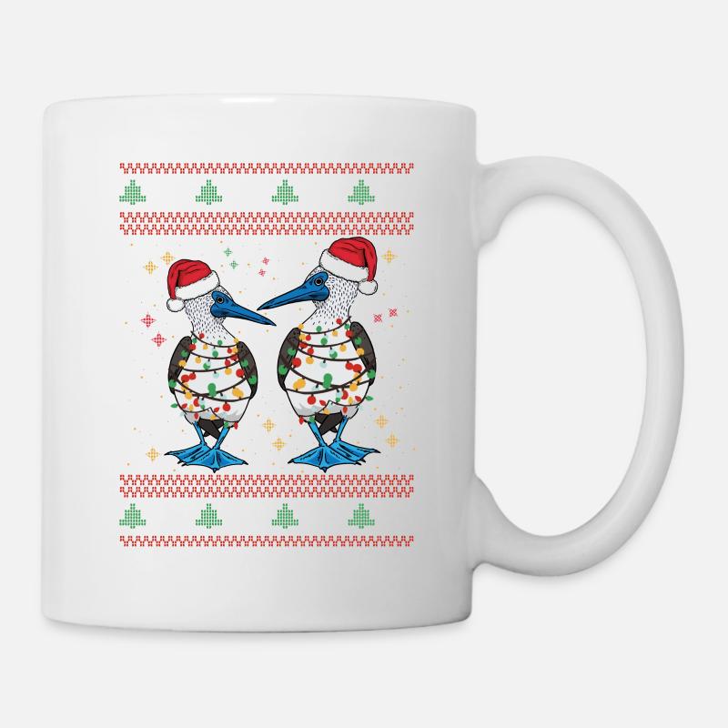 Oiseau de mer à pieds bleus de Noël - Mug blanc - blanc