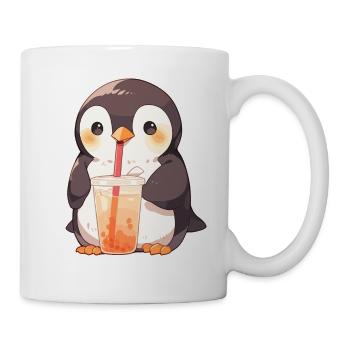 Kawaii Penguin Drinks Boba Bubble Tea Chibi - Mug - white - Right