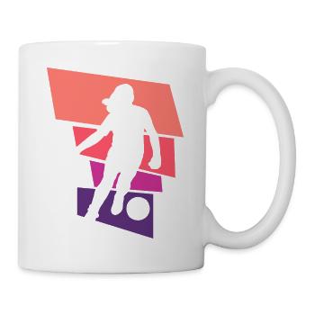 Frauenfußball, Fußball Frauen Soccer Damenfußball - Tasse - Weiß - Rechts