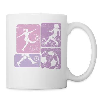Frauenfußball, Fußball Frauen Soccer Damenfußball - Tasse - Weiß - Rechts