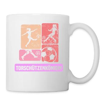 Frauenfußball, Fußball Frauen Soccer Damenfußball - Tasse - Weiß - Rechts