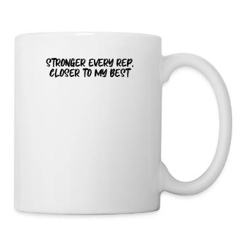 Fitness - Plus fort à chaque répétition, plus proche de mon meilleur niveau - Mug blanc - blanc - Droite