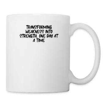 Fitness - Transforming weakness into strength, - Mug - white - Right