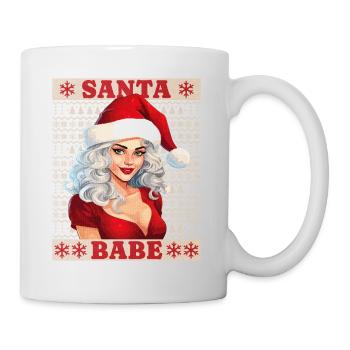 Weihnachtsfrau Sexy Weihnachten Ugly Christmas - Tasse - Weiß - Rechts