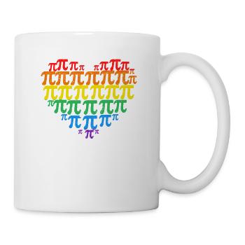 Pi Day Rainbow Heart Math LGBT Gay - Mug - white - Right