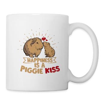 Happiness is a Piggie Kiss Rodent Guniea Pig Cavy - Mug - white - Right