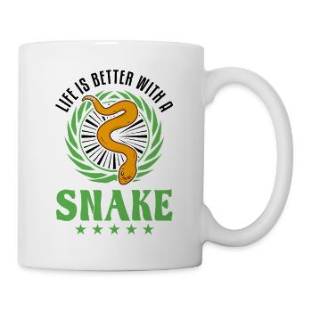 Das Leben ist besser mit Schlangen - Tasse - Weiß - Rechts