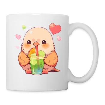 Inséparable kawaii boit Boba Bubble Tea Chibi - Mug blanc - blanc - Droite