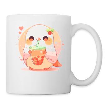Inséparable kawaii boit Boba Bubble Tea Chibi - Mug blanc - blanc - Droite