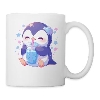 Kawaii Penguin Drinks Boba Bubble Tea Chibi - Mug - white - Right