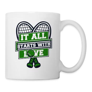It All Starts With Love Tennisschläger - Tasse - Weiß - Rechts