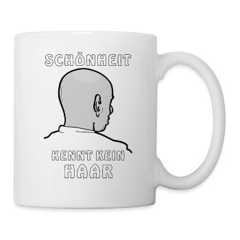 GLATZE SCHÖNHEIT KENNT KEIN HAAR - Tasse - Weiß - Rechts