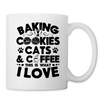 Baking Cookies Cats & Coffee This is what I Love - - Tasse - Weiß - Rechts