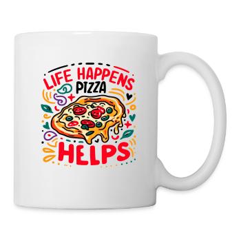 Life Happens Pizza Helps - Mug - white - Right