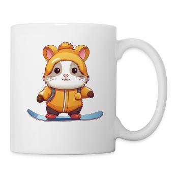 Les hamsters comme snowboarders dans les sports d’hiver - Mug blanc - blanc - Droite