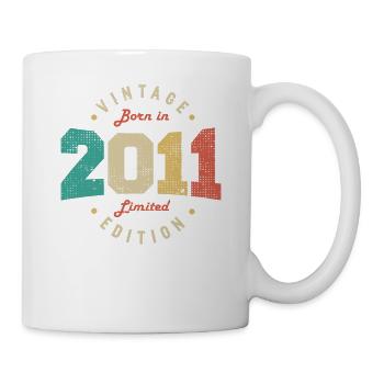 Jahrgang 2011 Original 2011 Retro Jubiläum 2011 - Tasse - Weiß - Rechts