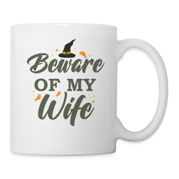 Hüten Sie sich vor meinem gruseligen Ehemann Halloween - Tasse - Weiß - Rechts