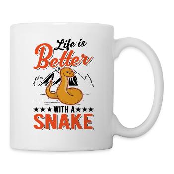 Das Leben ist besser mit Schlangen - Tasse - Weiß - Rechts