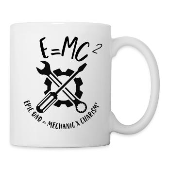 E=MC² Epischer Vater = Mechaniker x Charisma - Tasse - Weiß - Rechts