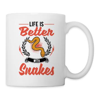 Das Leben ist besser mit Schlangen - Tasse - Weiß - Rechts