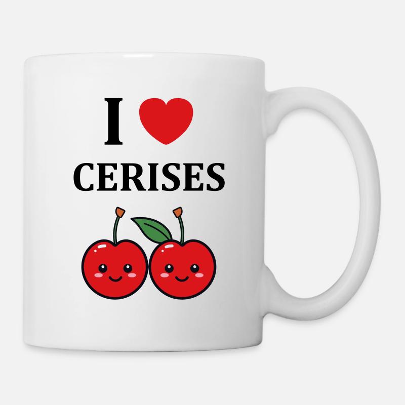 cerises - Mug blanc - blanc