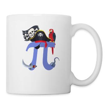 Pi Day Pirate Perroquet Math Geek Halloween Animal - Mug blanc - blanc - Droite