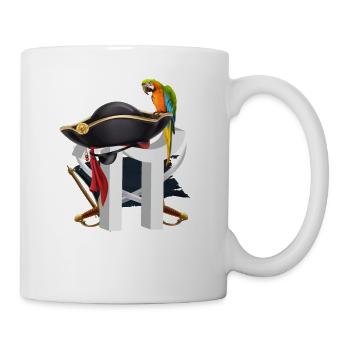 Pi Day Pirate Perroquet Math Geek Halloween Animal - Mug blanc - blanc - Droite