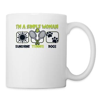 Simple Woman Sunshine Tennis Dogs Racket - Mug - white - Right