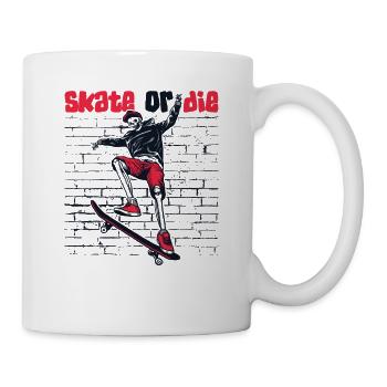 Skate Or Die Skatergirl Skaterboy Skatepark - Tasse - Weiß - Rechts