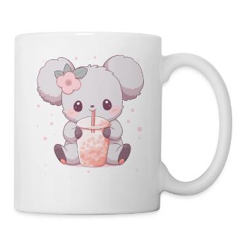 Kawaii Koala Boissons Boba Bubble Tea Chibi - Mug blanc - blanc - Droite